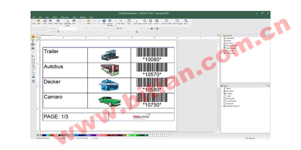 �� CODESOFT ��ʹ�� GridField ��ɵĘ˺�